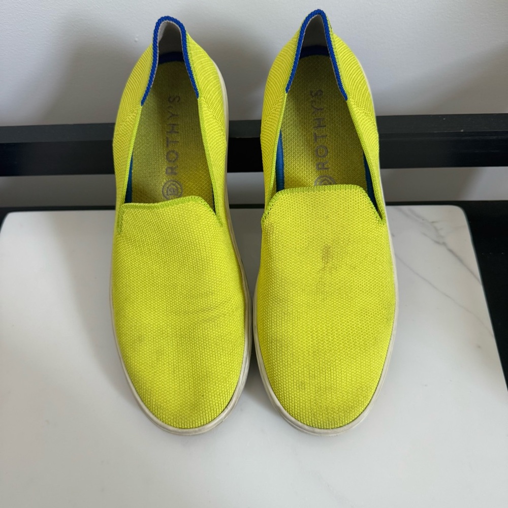 Rothy's Electric Lemon Yellow Sneakers Size 8.5
